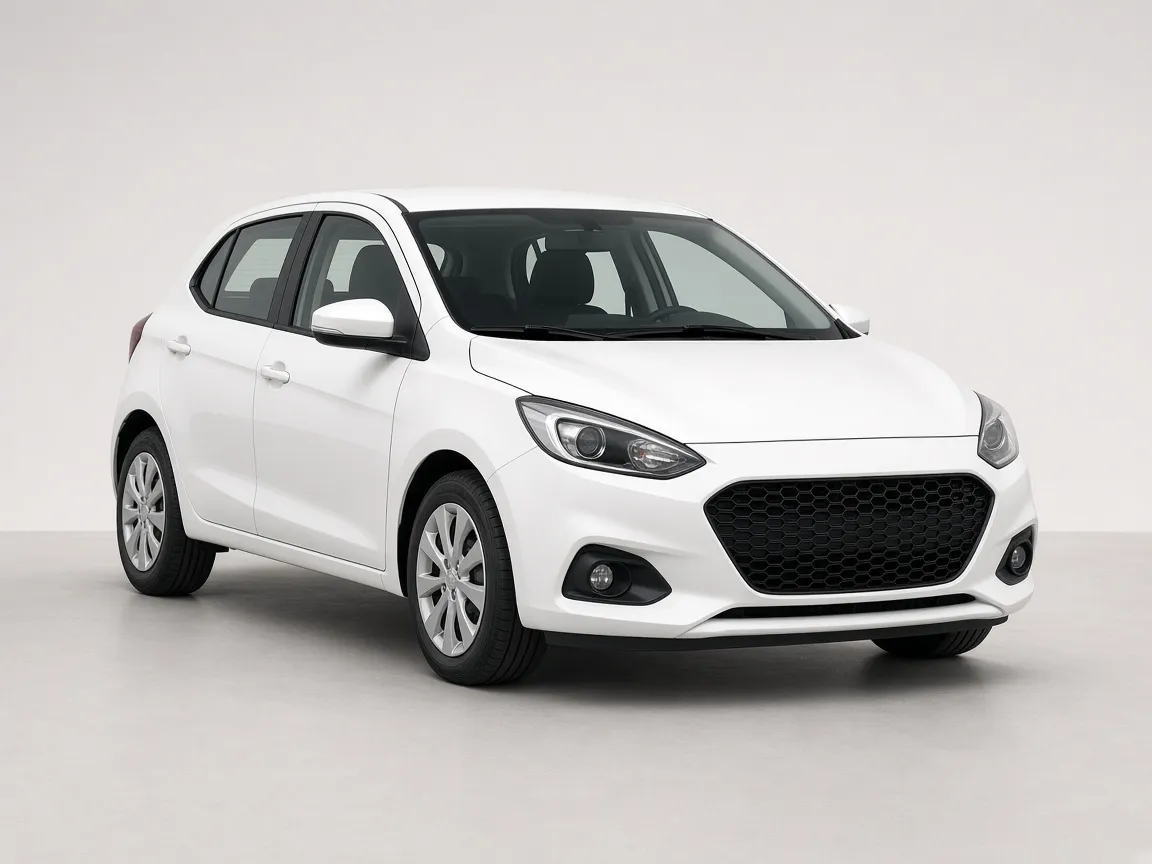 White five door economy hatchback from the demo rental fleet.