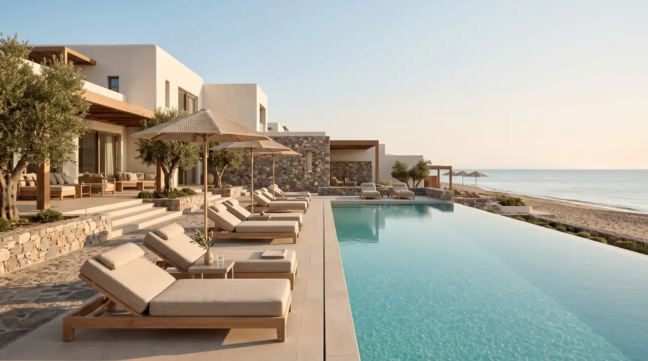 Sunset Bay boutique resort with an infinity pool beside the Aegean Sea on Kos